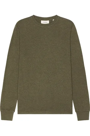 Frame Duo Fold Crew Sweater in - Olive. Size S (also in ).