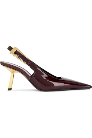 Saint Laurent Stone Slingback Pump in - Burgundy. Size 36 (also in 36.5, 37.5, 39).