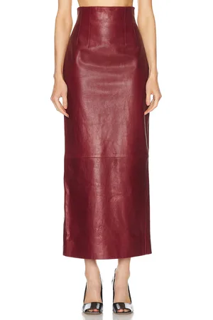 Khaite Loxley Skirt in - Wine. Size 4 (also in ).