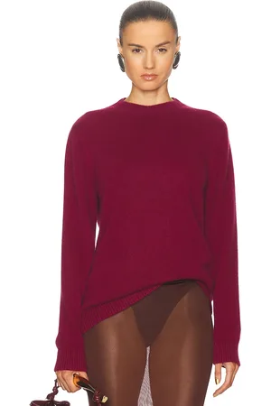 THE ELDER STATESMAN Malibu Crew Sweater in - Wine. Size L (also in ).