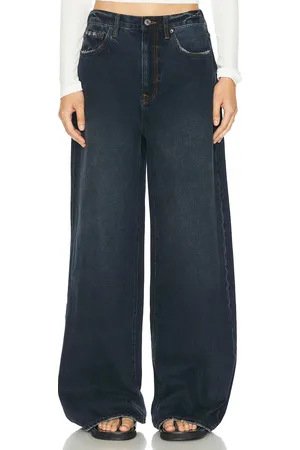 GRLFRND Rowan Oversized Baggy in - Denim-Dark. Size 24 (also in 25, 26, 27, 28, 29, 30, 31).