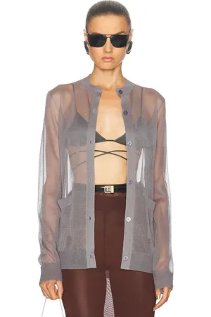 Saint Laurent Sheer Cardigan in - Grey. Size XS (also in ).