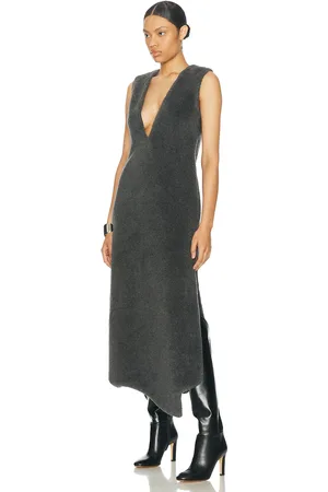 GABRIELA HEARST Orstone Dress in - Grey. Size 38 (also in 40, 42).