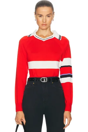 WALES BONNER Calm Polo Top in - Red. Size S (also in XS).