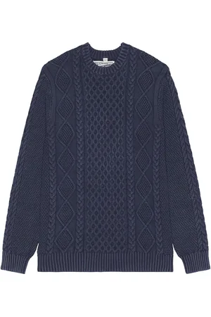 Schott NYC Stonewashed Sweater in - Blue. Size L (also in M, XL/1X).