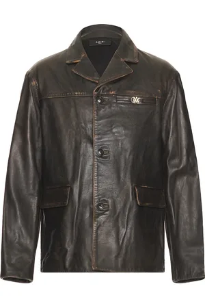 AMIRI Tumbled Leather SB Jacket in - Brown. Size 46 (also in 48).