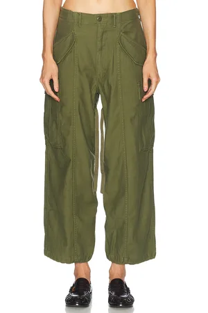 R13 Cropped Cargo in - Olive. Size 25 (also in 26, 27, 28, 29, 31).