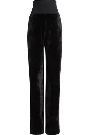 Alaïa Velvet Pant in - Black. Size 34 (also in 36, 38, 40).