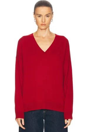 Leset Zoe V Neck Sweater in - Red. Size XS (also in ).