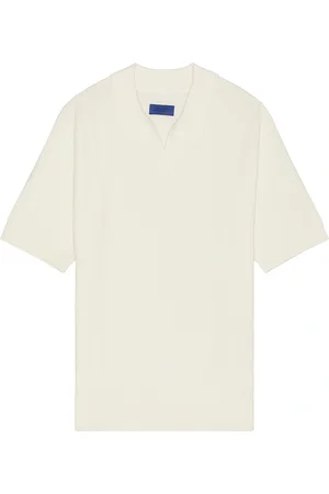 Saturdays NYC Alex Merino Wool Open Placket Polo in - Cream. Size L (also in ).