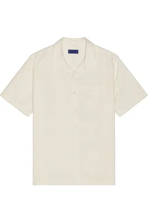 Saturdays NYC Bruce Double Layer Crinkle Short Sleeve Shirt in - Cream. Size L (also in S).