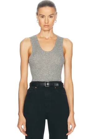 THE ELDER STATESMAN Delicash Knit Tank Top in - Grey. Size L (also in M).