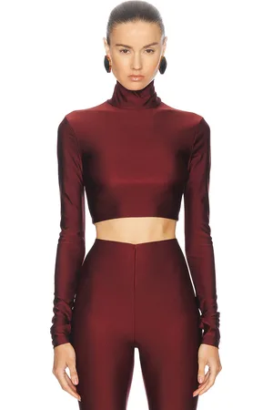 The Andamane Orchid Crop Top in - Red. Size L (also in XS).