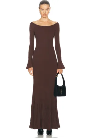 LPA Lainey Maxi Knit Dress in - Chocolate. Size L (also in M, S, XL, XS).