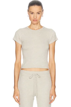 ÉTERNE Short Sleeve Baby Tee in - Beige. Size XL (also in ).