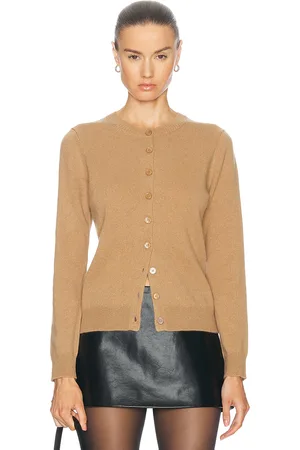 ENZA COSTA Cashmere Fitted Cardigan in - Brown. Size L (also in XS).