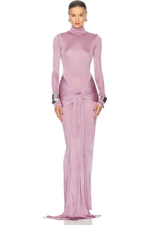 Helsa Slinky Jersey Sarong Maxi Dress in - Mauve. Size XL (also in ).
