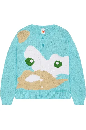 Sky High Farm Ice Cream Hand Knit Cardigan in - Baby Blue. Size L (also in M, S).