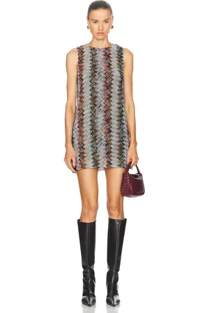 Missoni Space Dye Short Dress in Silver Black Pink & Light Blue - Metallic Silver. Size 40 (also in 38).