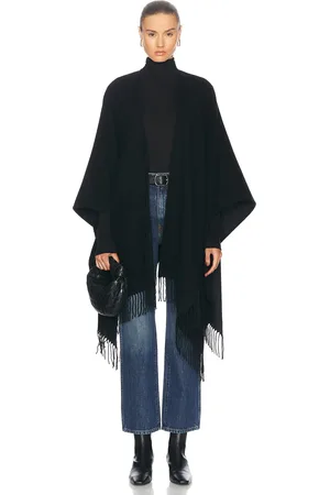 VALENTINO GARAVANI Iconographe Cashmere Poncho in - Black. Size all.