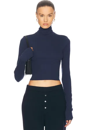 ÉTERNE Cropped Fitted Turtleneck Top in - . Size M (also in XL).