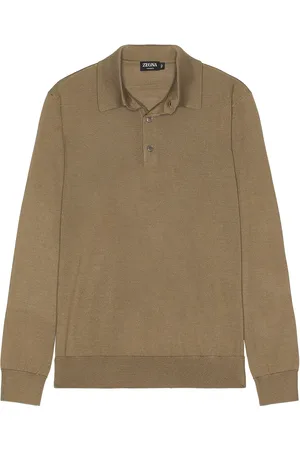 Ermenegildo Zegna Cashseta Polo in - Brown. Size 48 (also in 50, 52).