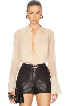 Retrofete Jemma Silk Blouse in - Peach. Size L (also in XL).