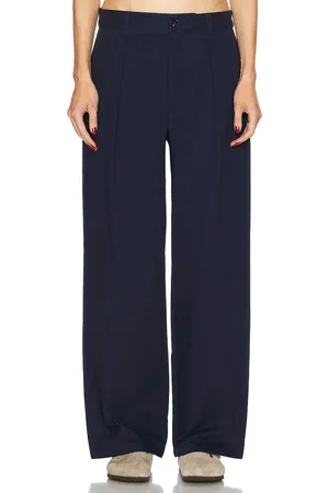WAO Wide Leg Pleated Trouser in - Blue. Size 28 (also in 30, 32).