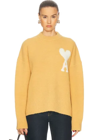 Ami Off White Adc Sweater in - Yellow. Size L (also in M, S, XS).