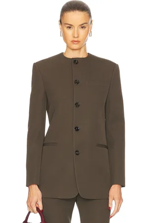 Bottega Veneta Collarless Blazer in - Olive. Size 34 (also in 40).