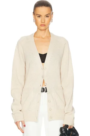 ÉTERNE Theodore Cashmere Cardigan in - Beige. Size M-L (also in ).
