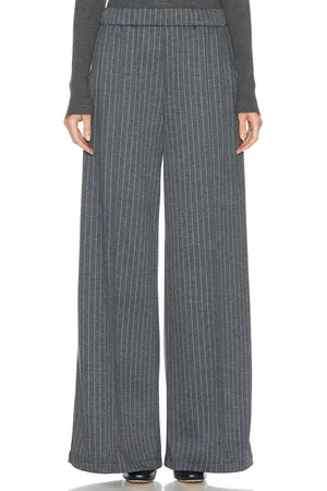 SPRWMN Wide Leg Pintuck Pant in - Grey. Size L (also in M, S).
