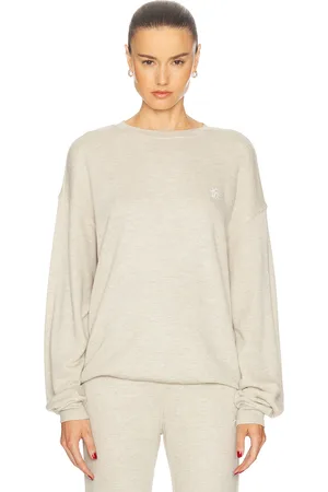 ÉTERNE Oversized Crewneck Sweatshirt in - Beige. Size L (also in M, XL).