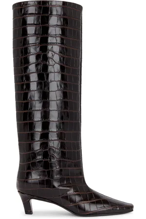 Totême Wide Shaft Boot in - Chocolate. Size 36 (also in 37, 38).