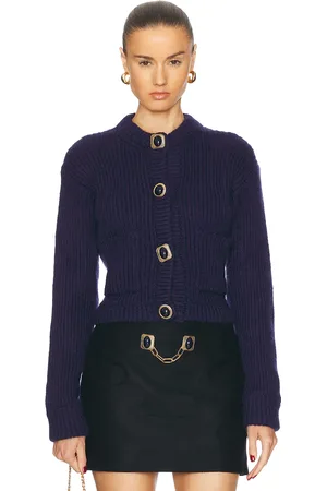 AREA Gemstone Button Cardigan in - Navy. Size S (also in ).