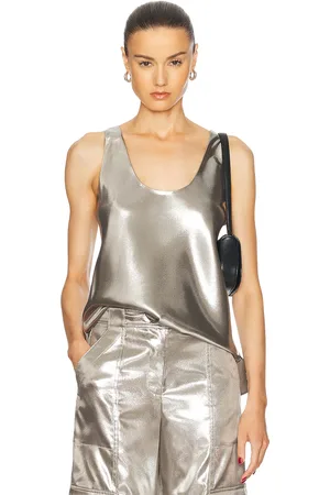 Simkhai Kamari U Neck Tank Top in - Metallic . Size M (also in S, XS).