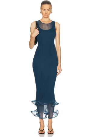 Simkhai Daniella Midi Dress in - Blue. Size L (also in XS).