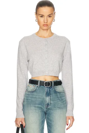 ENZA COSTA Cashmere Fitted Cardigan in - Grey. Size L (also in ).