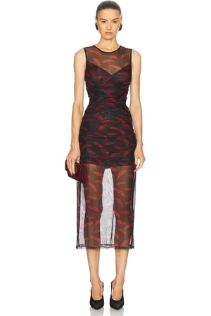 SIMON MILLER Kinny Mesh Dress in - Black. Size L (also in XL, XS).