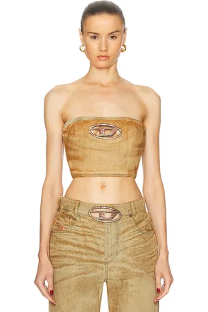 Diesel Cropped Tube Top in - Brown. Size L (also in M, S, XS).