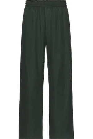 WAO Relaxed Linen Pants in - Dark Green. Size S (also in XL/1X, XS).
