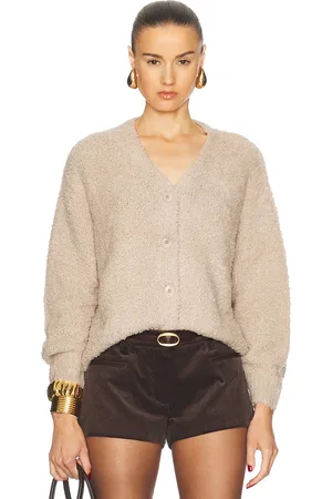 ENZA COSTA Wool Feather Boxy Cardigan in - Neutral. Size S (also in XS).