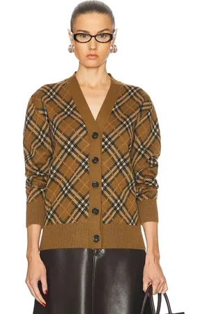Burberry V-Neck Cardigan in - Brown. Size L (also in M, S, XS).
