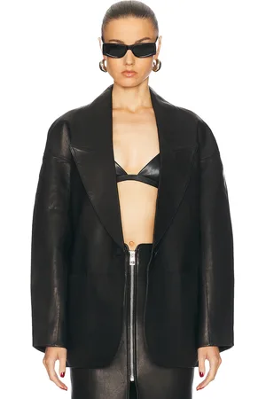 The Sei Slouchy Leather Blazer in - . Size 2 (also in 4, 6, 8).