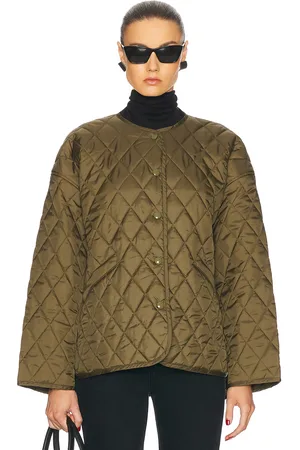 Citizens of Humanity Huntleigh Quilted Coat in - Olive. Size L (also in M, S, XL).