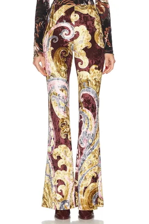 Etro Flare Pant in - Brown,Yellow. Size 38 (also in 40).