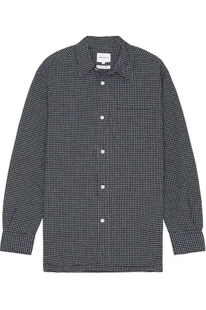 Norse projects Mo Check Oversized Shirt in - Navy. Size L (also in M, XL/1X).