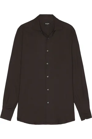 Ermenegildo Zegna Cashco Shirt in - Brown. Size L (also in ).
