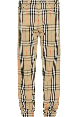 Burberry Icon Check Trouser in - Brown. Size 30 (also in 32).