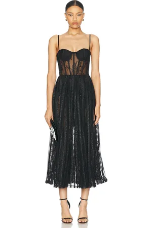PATBO Lurex Tulle Bustier Midi Dress in - . Size 0 (also in 8).